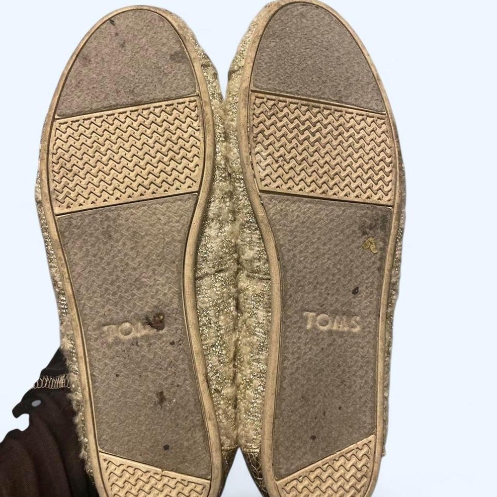 TOMS gold glitter slip-on‎ shoes size 11 - Picture 3 of 8